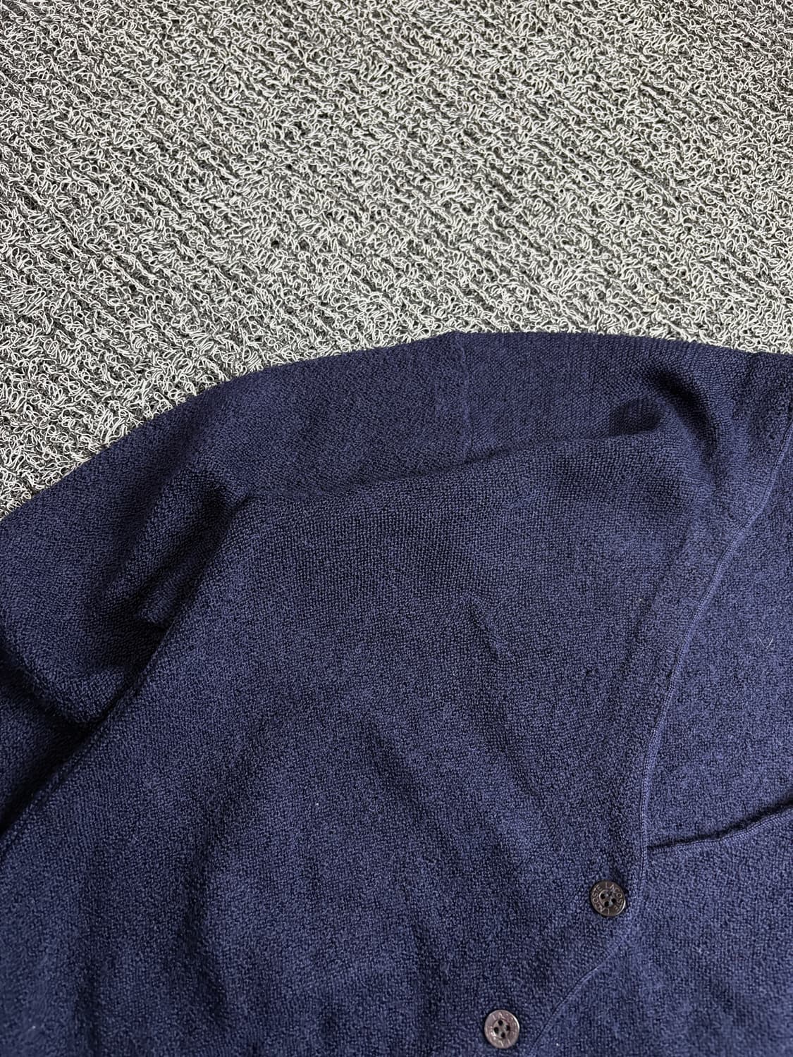 00s 라코스테 올드스쿨 네이비 미니멀 가디건 2165 상품이미지4