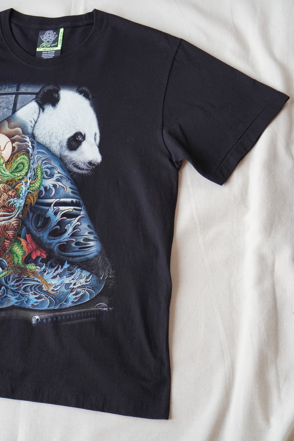 락이글 판다 드래곤 타투 그래픽 반팔 티셔츠 L 상품이미지5