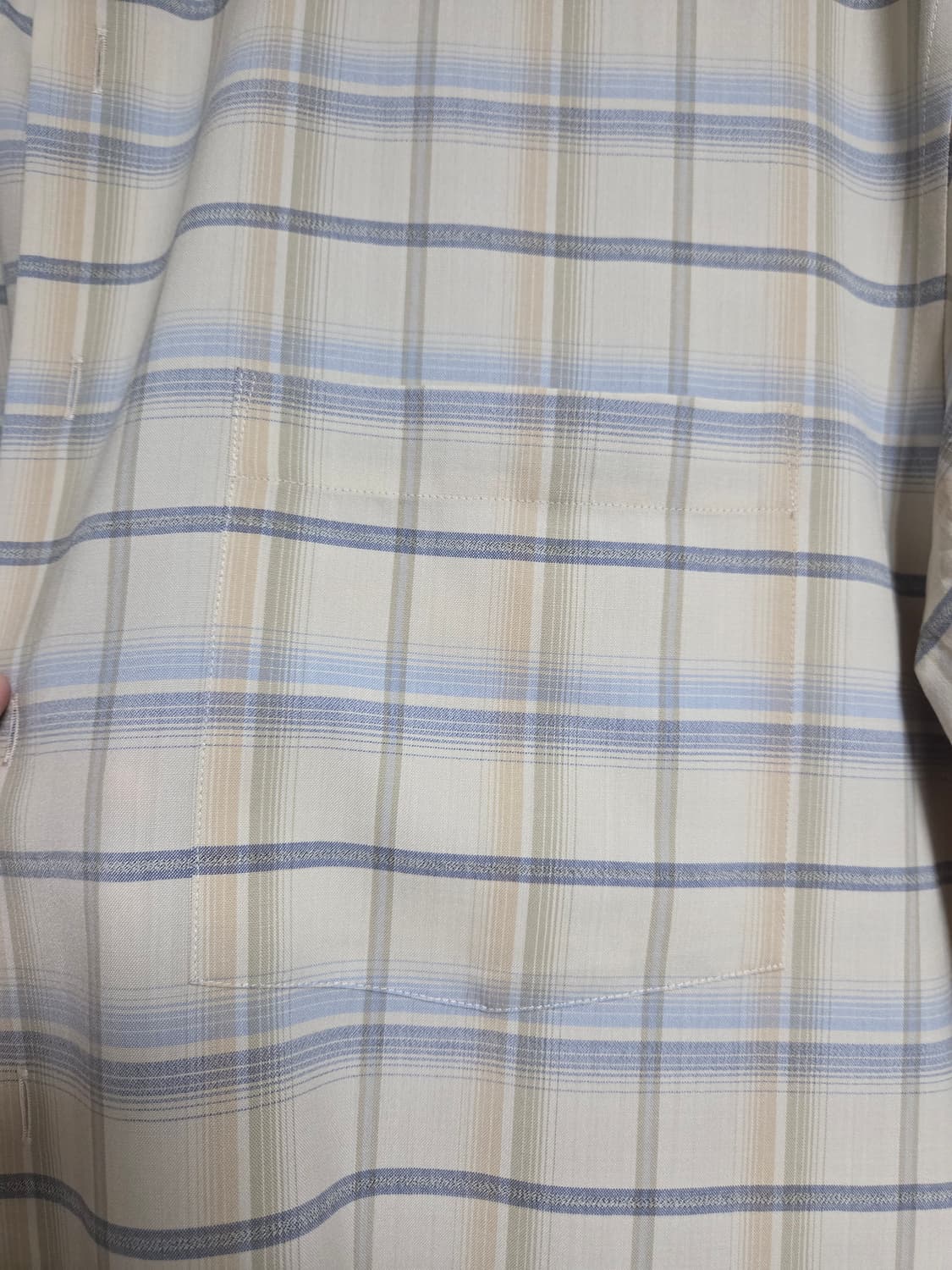 사이즈 4) 오라리 슈퍼 라이트 울 체크 셔츠 24ss 베이지 상품이미지3