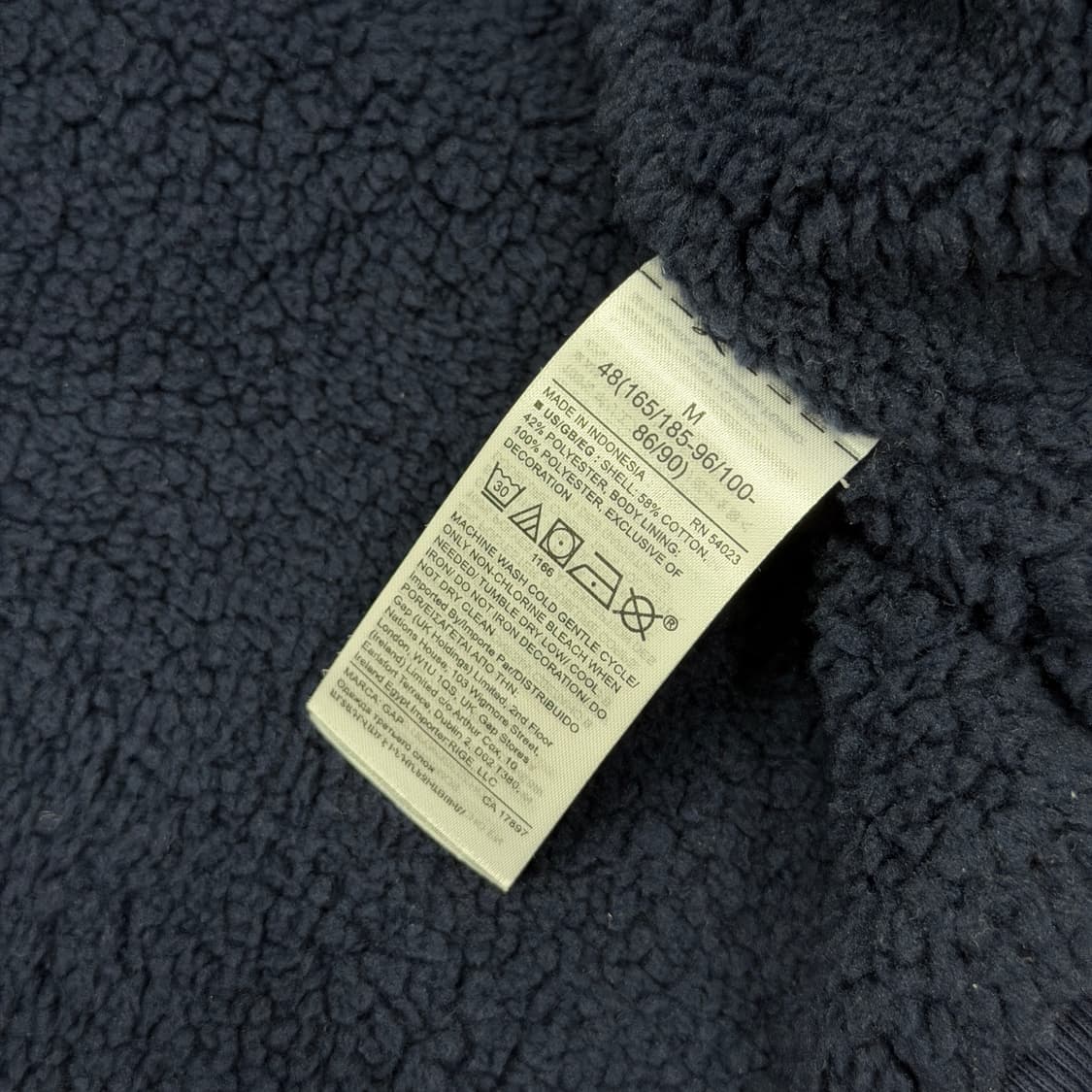 GAP 빈티지 스펠로고 보아털 후드집업 자켓 네이비 M 상품이미지5