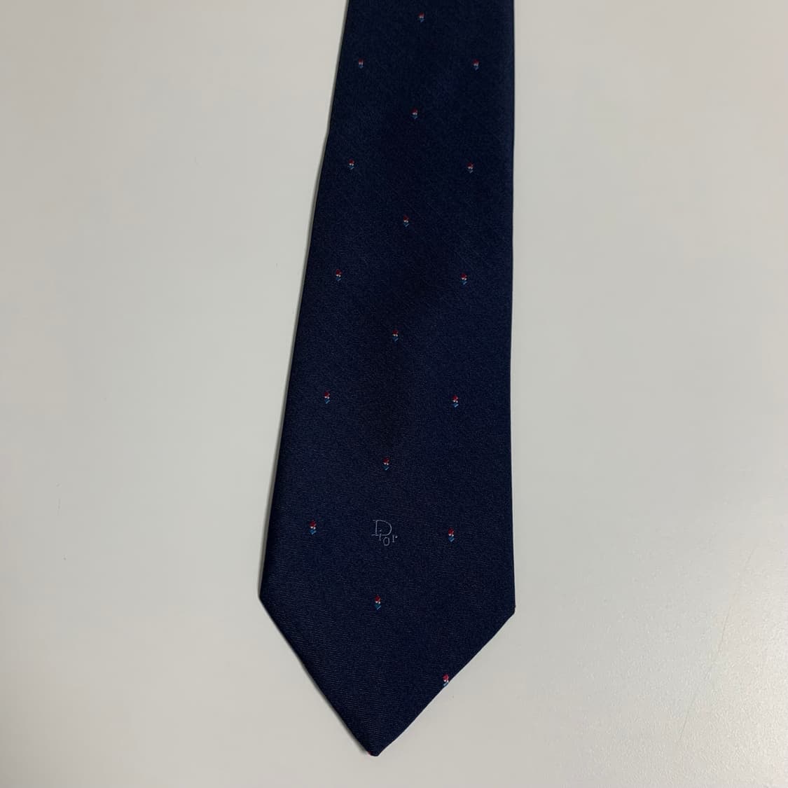크리스찬 디올 명품넥타이 혼방 네이비 결혼식룩 A+등급 8cm 상품이미지8