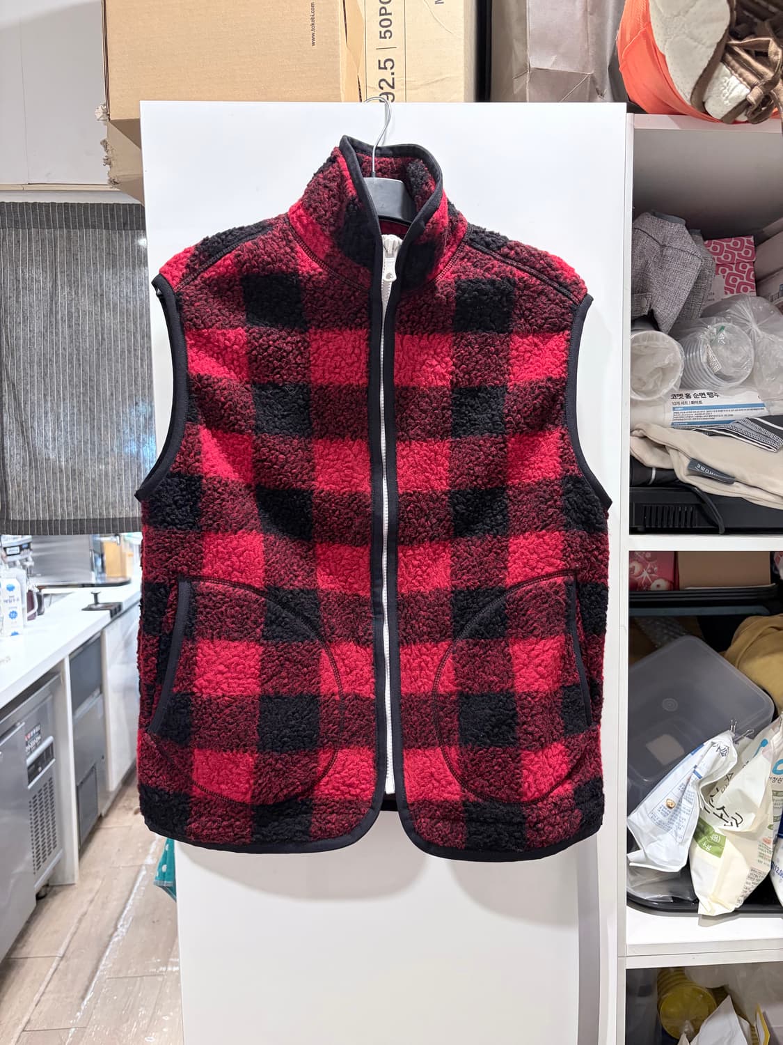 드레익스 버팔로 체크 플리스 조끼 s사이즈 상품이미지1