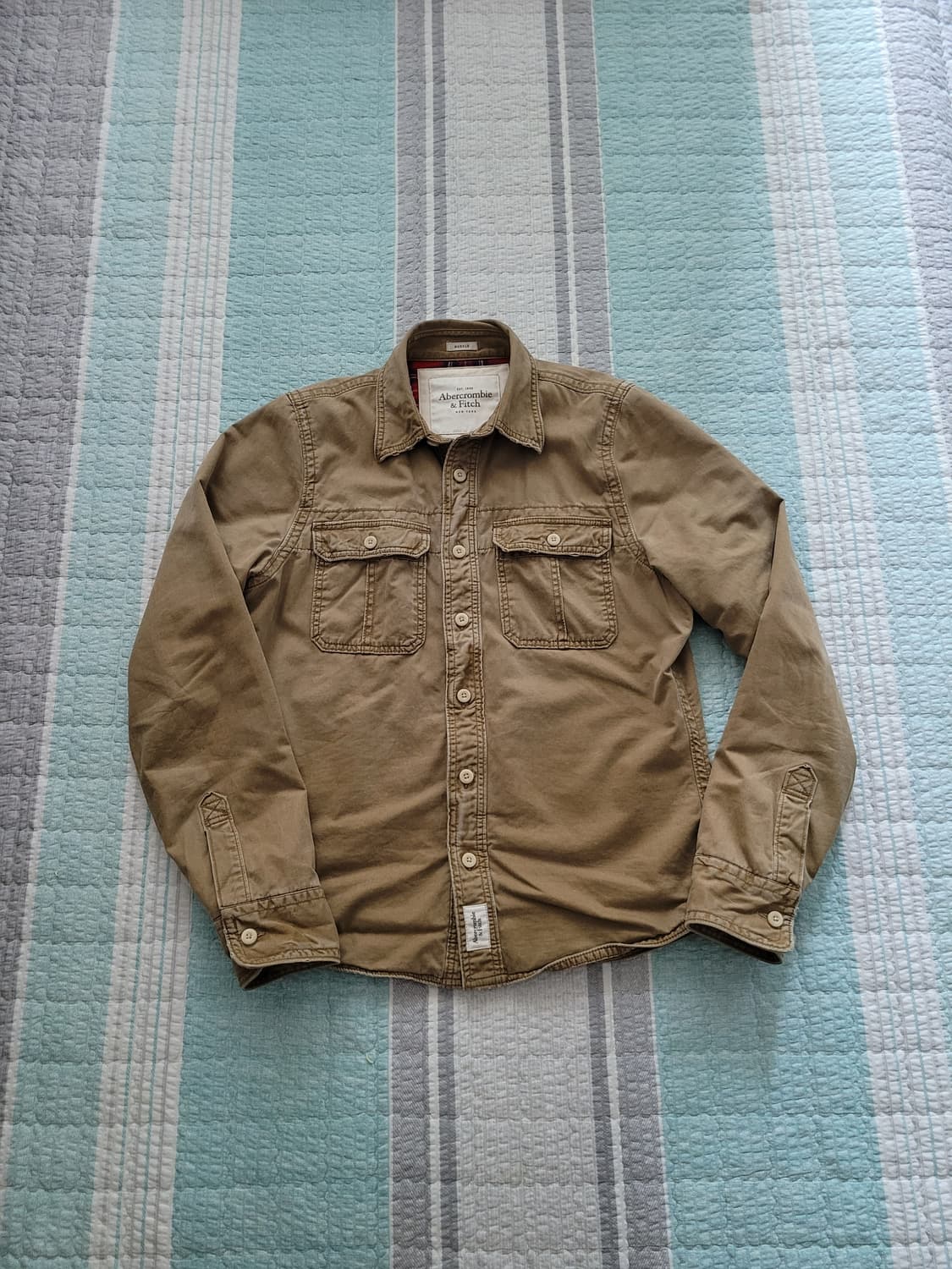 아베크롬비 Abercrombie 워크웨어 체크안감 셔츠형 자켓 XL 상품이미지10