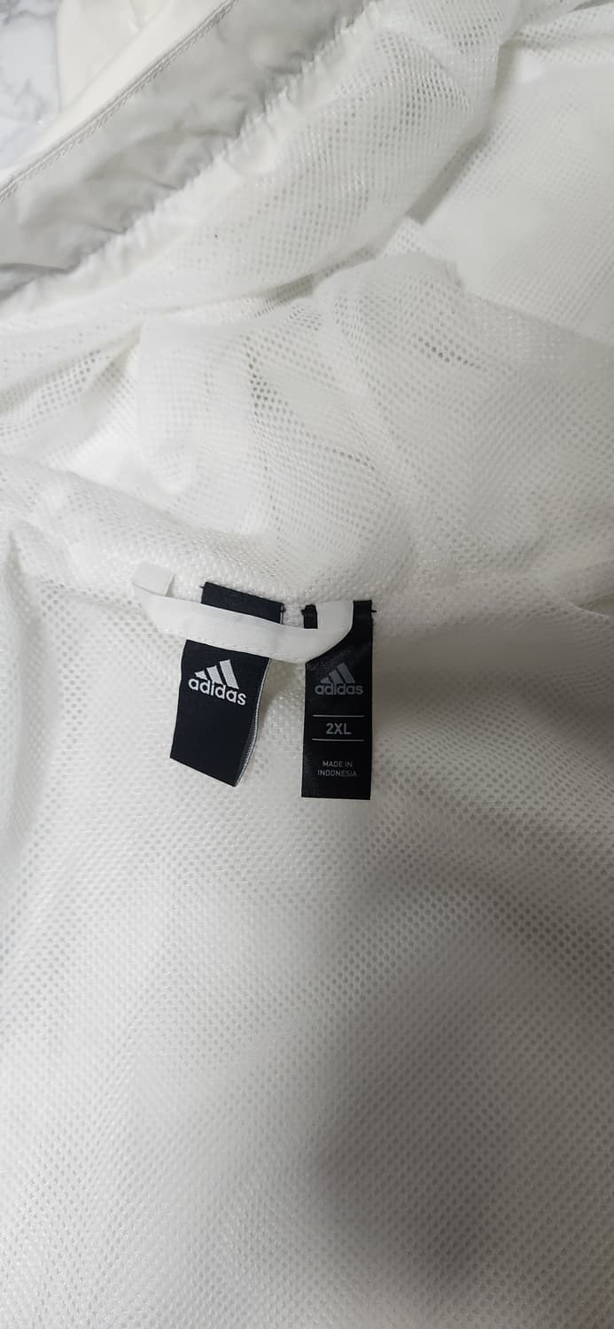 2XL 아디다스 삼선 흰검 화이트로고 바람막이 후드 자켓 상품이미지5