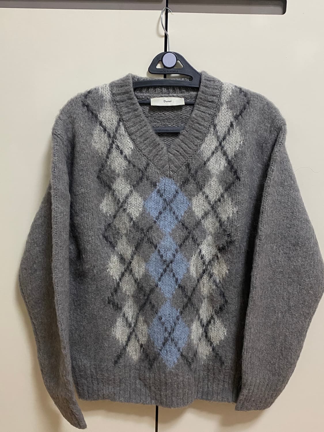 DUNST 알파카 아가일 브이넥 스웨터 xs 상품이미지2