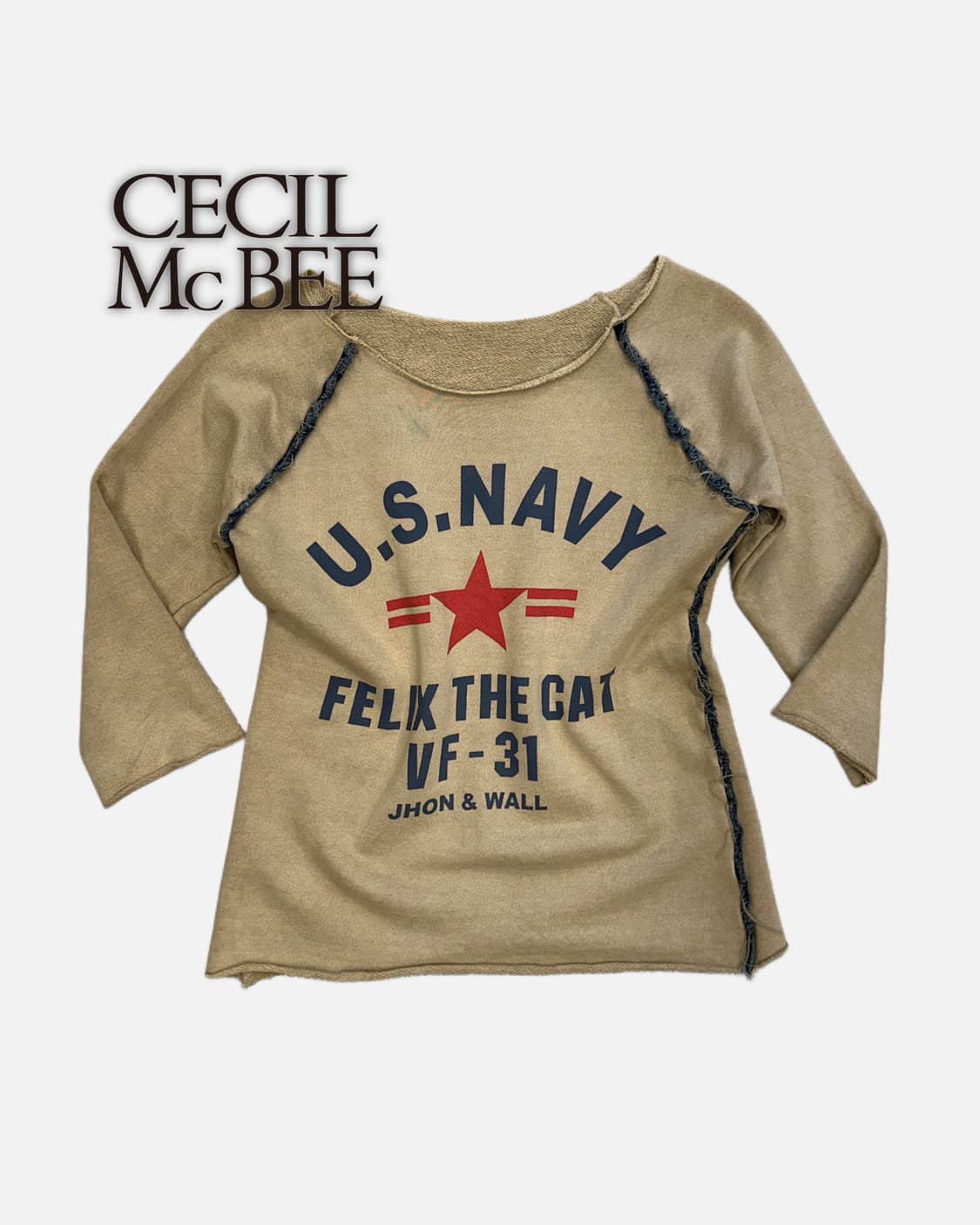 navy printing raglan t-shirt 상품이미지1