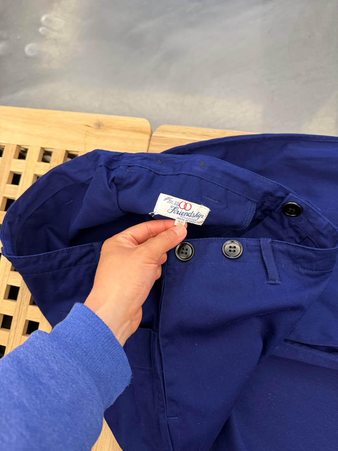 1970s FRIENDSHIP WASHED NAVY 70s프렌치워크팬츠 상품이미지6