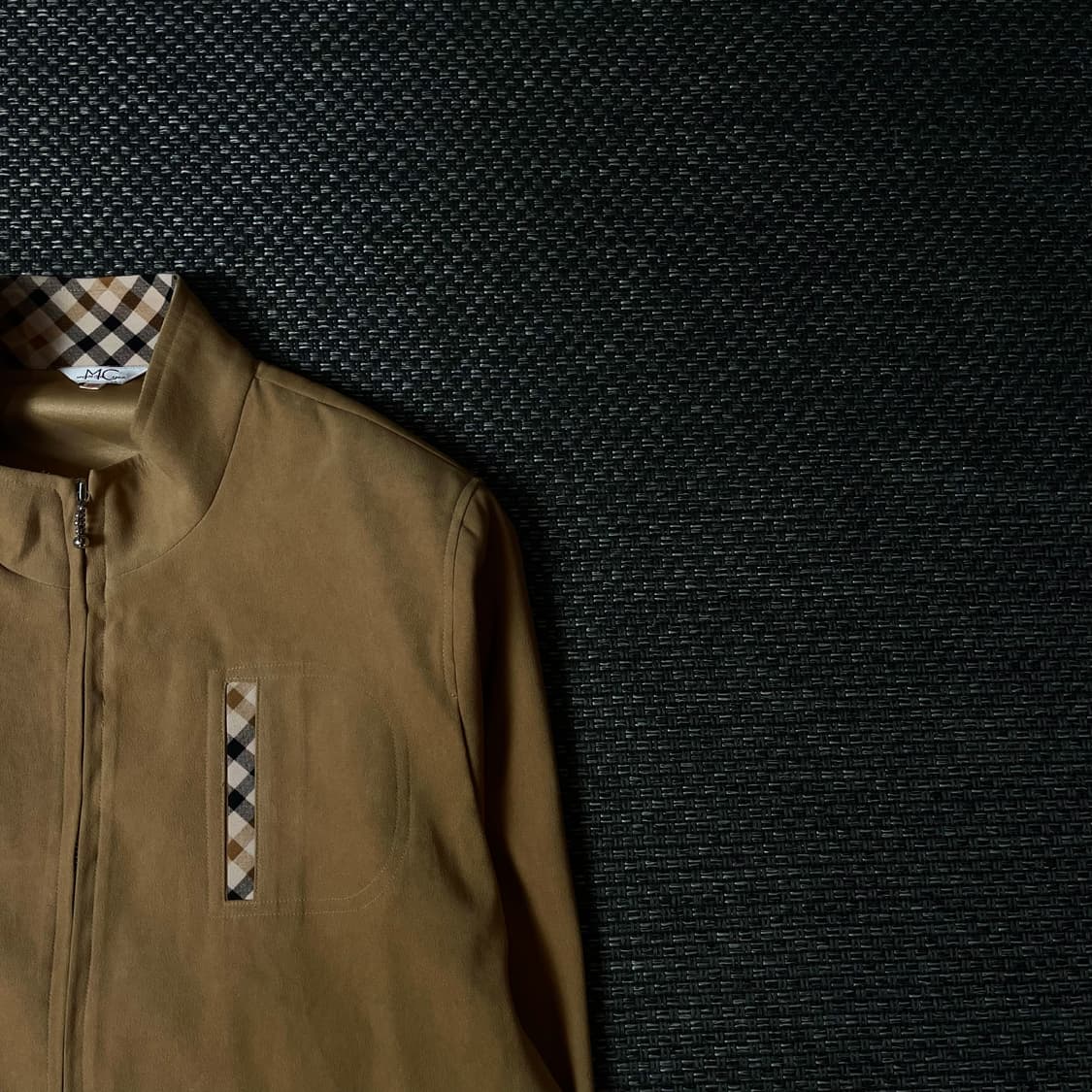 JPN 베이지 스웨이드 체크 포인트 자켓 상품이미지3