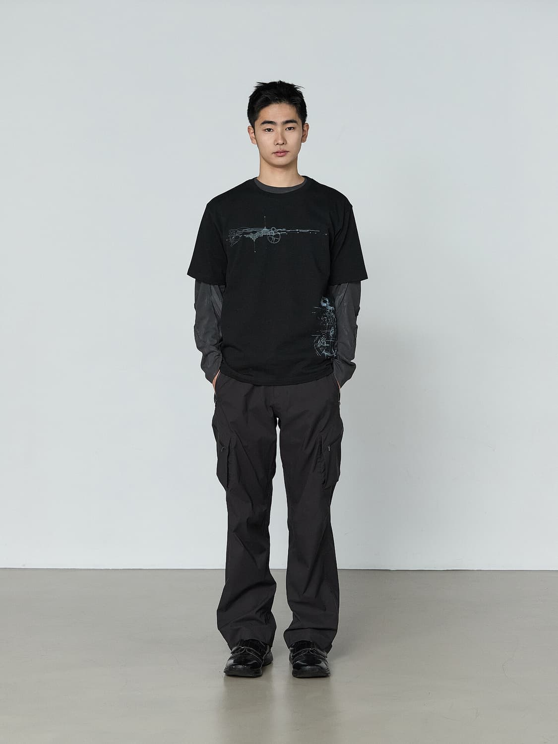 (4 5) 산산기어 레조니언 티셔츠 블랙 상품이미지3