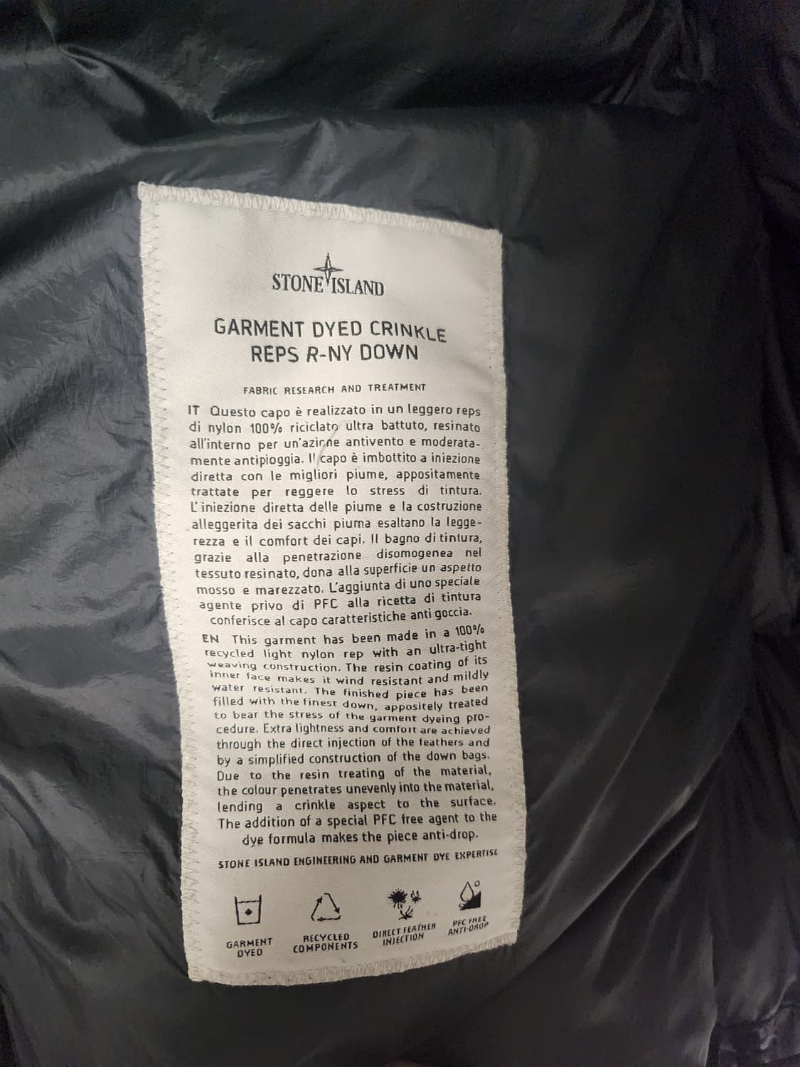 23fw 스톤아일랜드 크링클랩스 논후드 m  상품이미지5