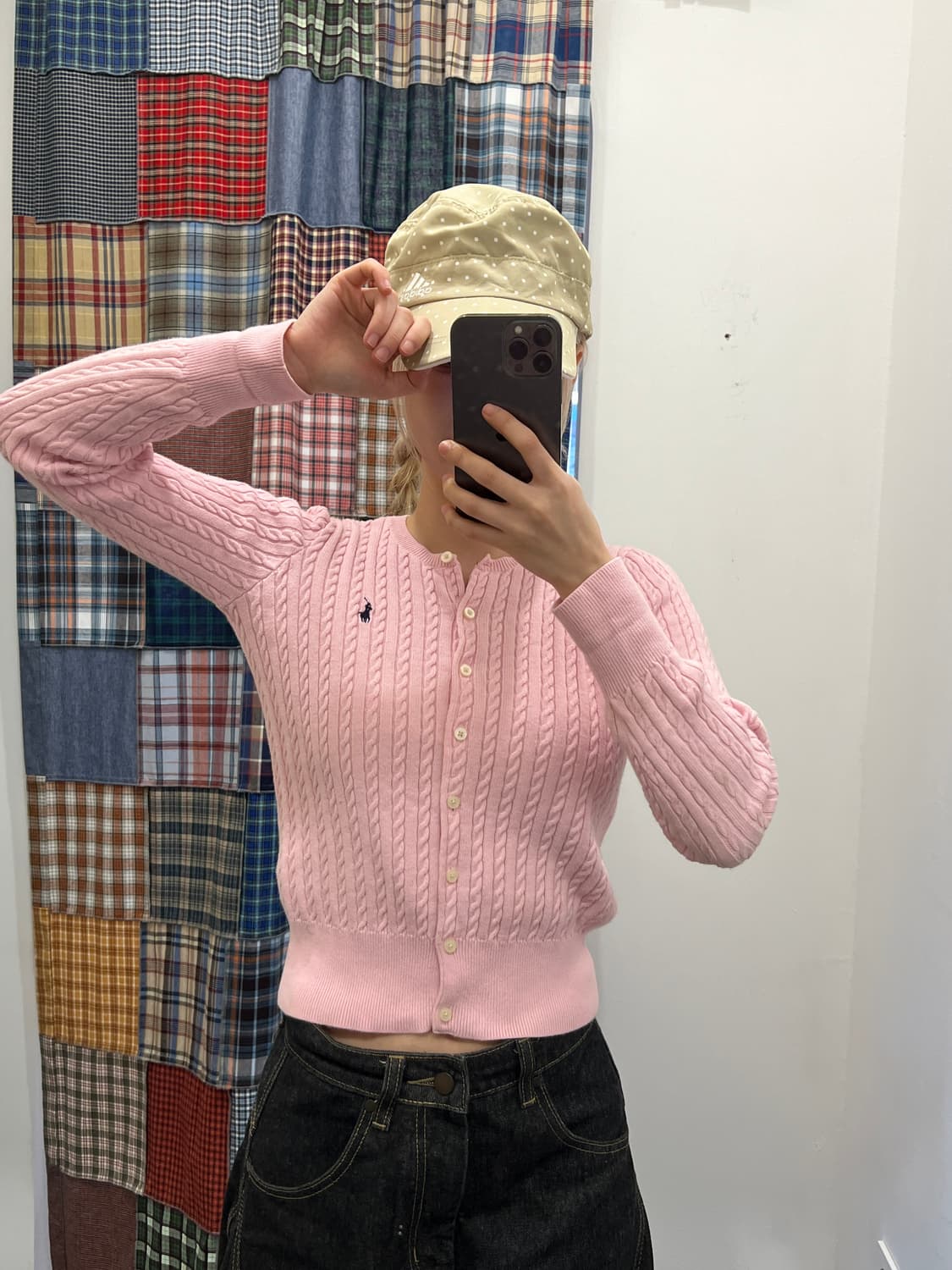 폴로 딸기우유 꽈배기 니트 카디건 상품이미지4