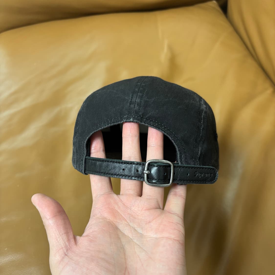 슈프림 캠프캡 모자 박스로고 워시드 블랙 상품이미지7