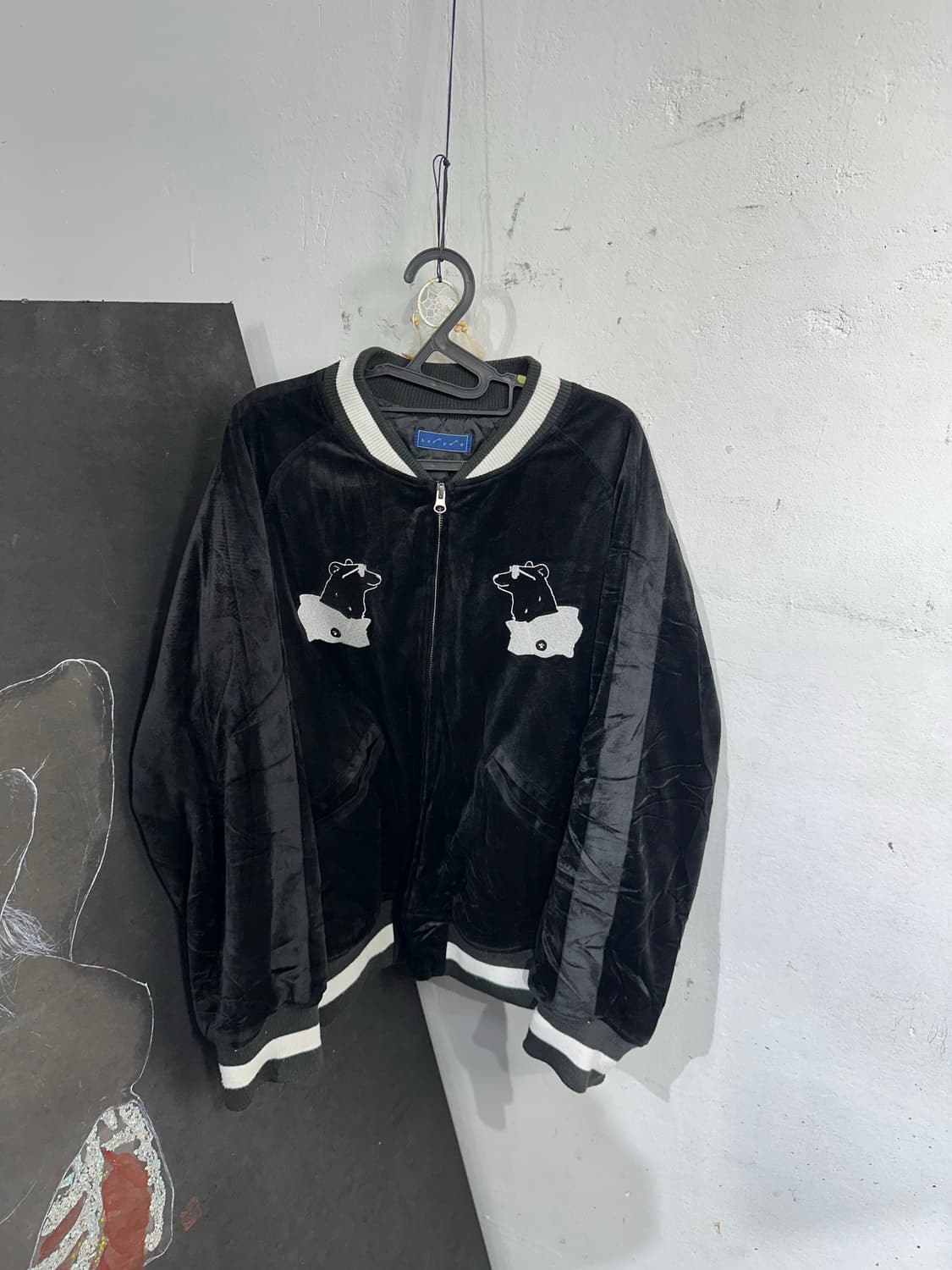 Jpn 일본빈티지 오리엔탈 블랙 벨벳 스카잔 자켓 상품이미지7