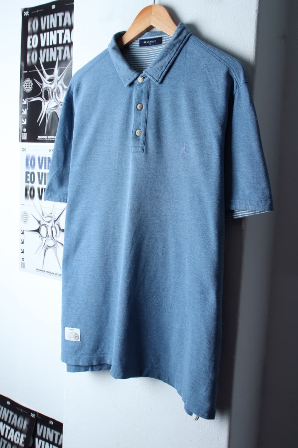 (3XL) 빈폴 반팔 카라 티셔츠 빅사이즈 연블루 올드스쿨-H31363 상품이미지1