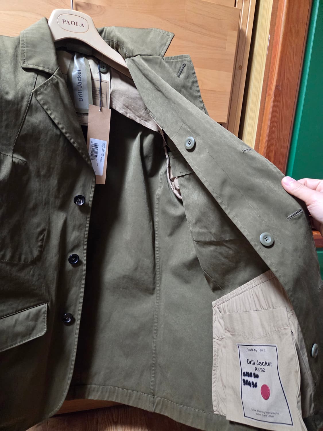 텐씨 드릴자켓 카키 50사이즈 상품이미지3