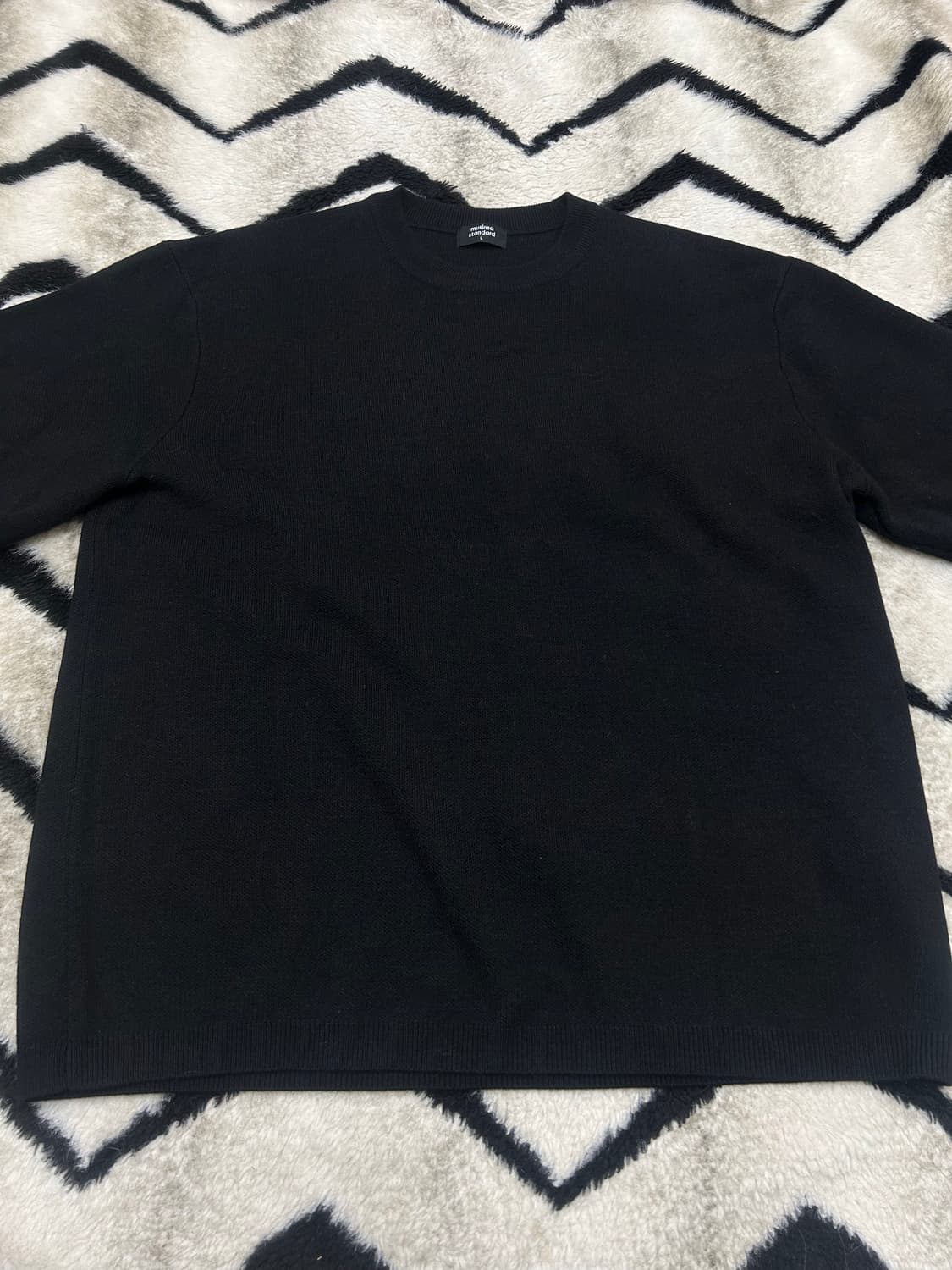 [L]무신사스탠다드 크루 넥 니트/블랙 상품이미지3