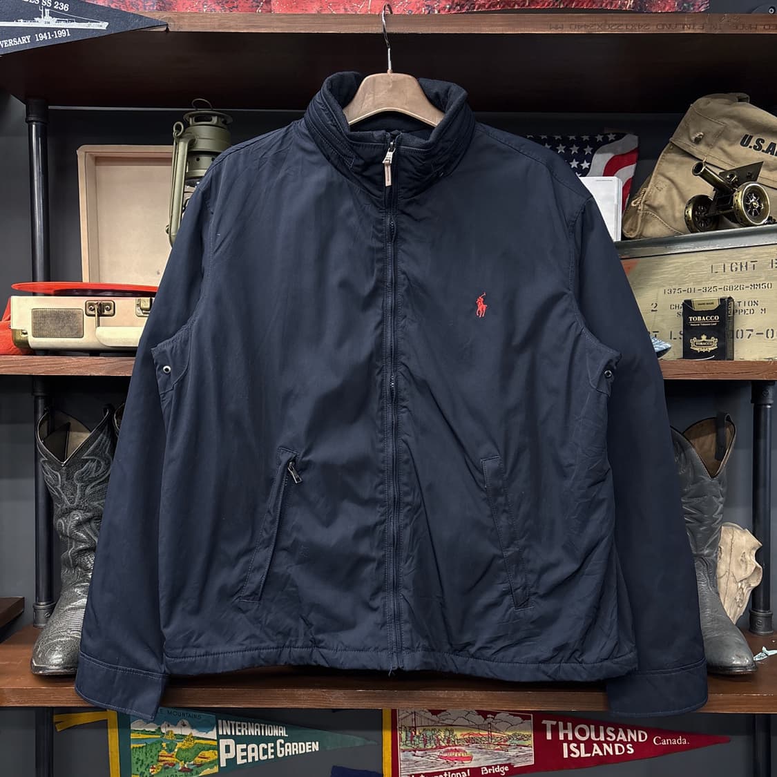 90s 폴로 랄프로렌 폴리쉘 플리스 페리자켓 밑단스트링 N621 상품이미지1