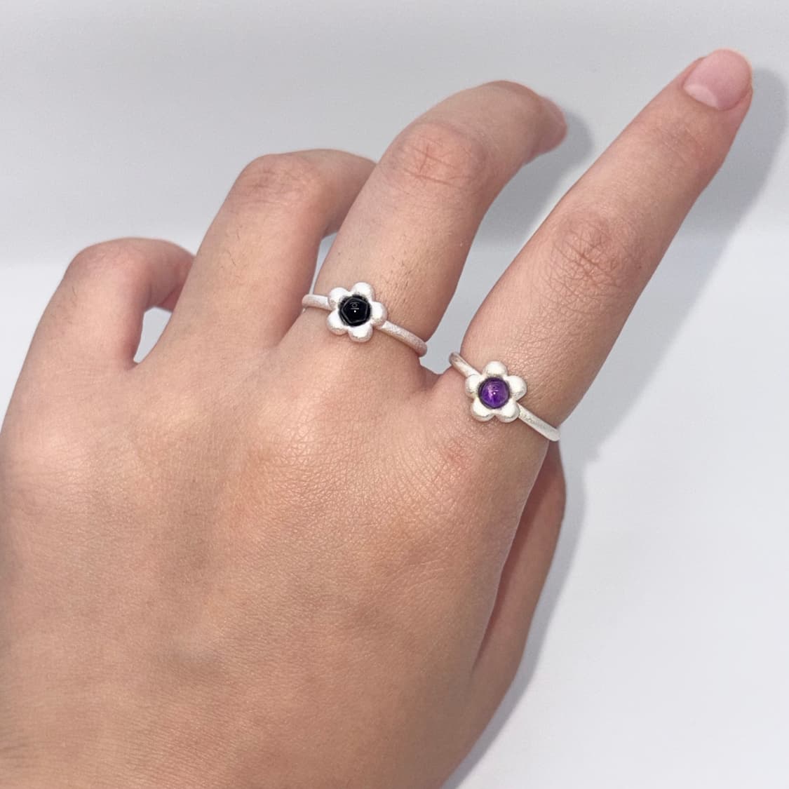 VeVe venom flower silver ring-black 상품이미지3