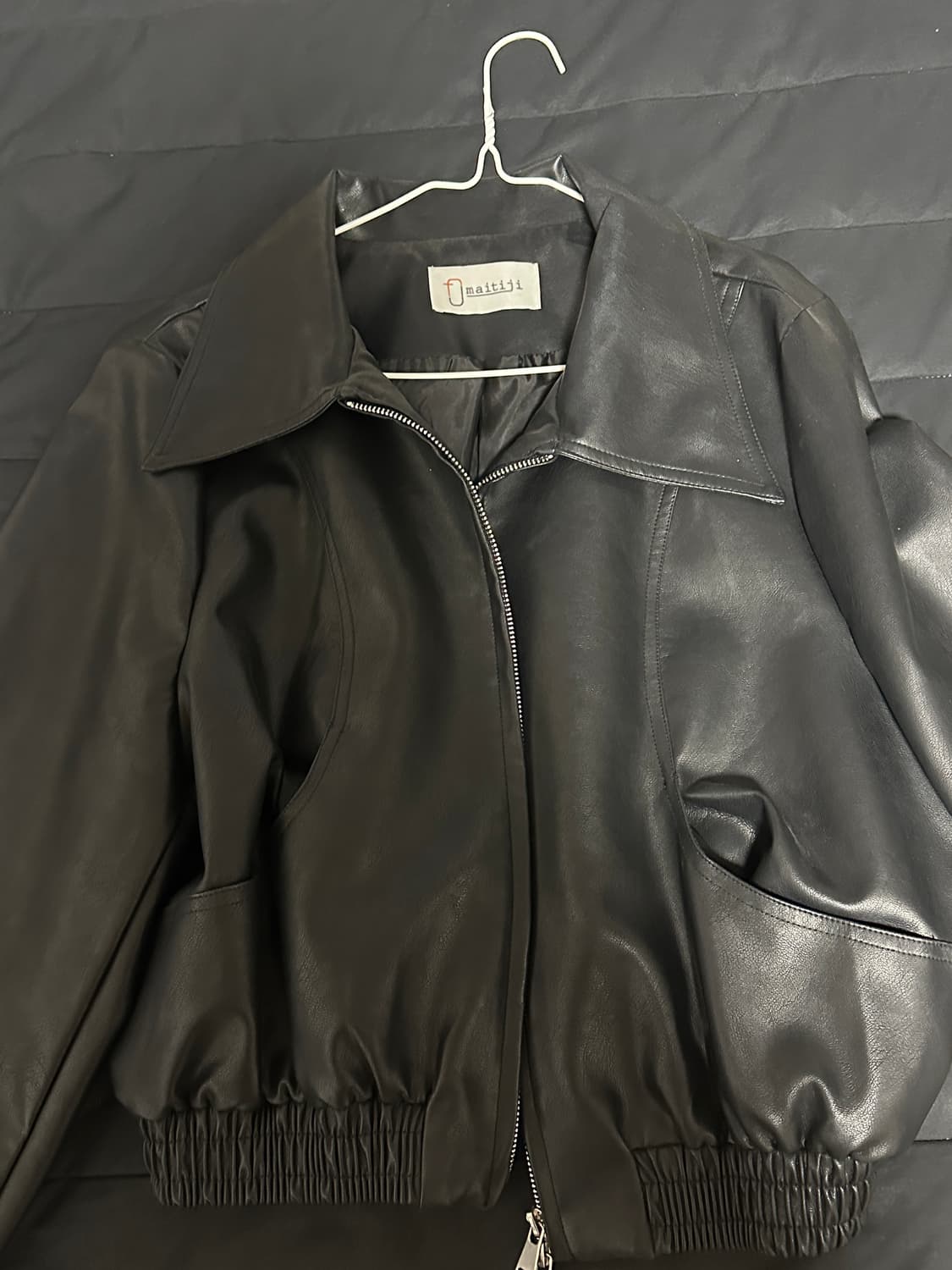 마이티지 숏 레더자켓 상품이미지2