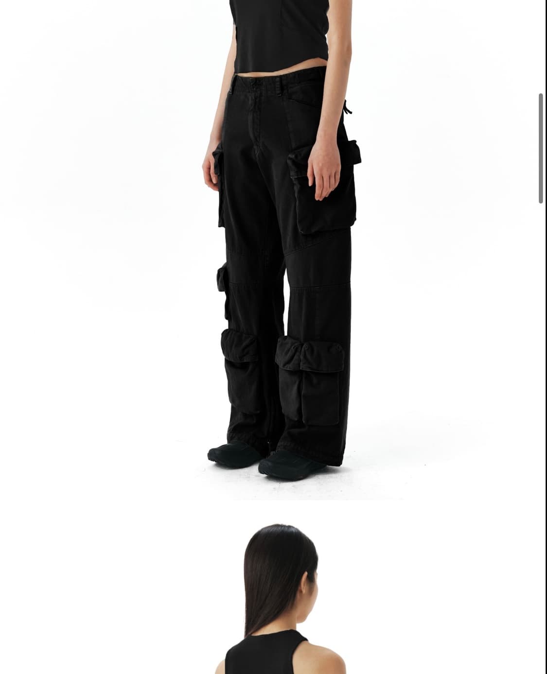 EE GARMENTS DYED UTILITY CARGO PANTS BLA 상품이미지3