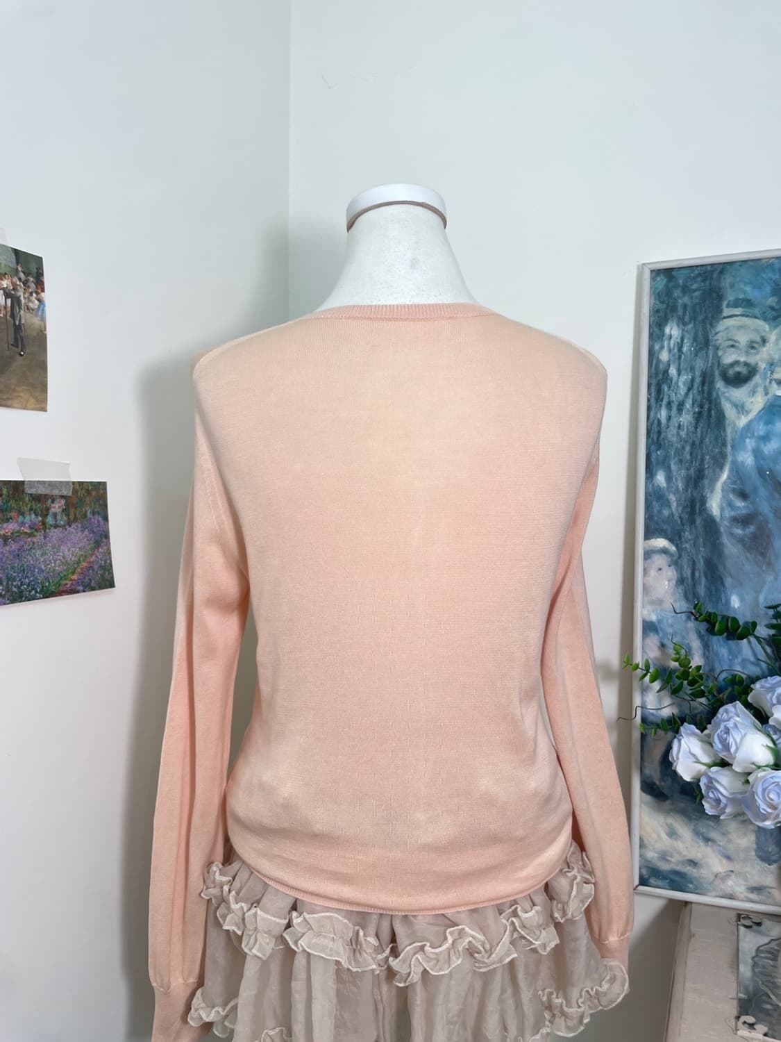 peach coral basic fit cardigan 상품이미지4