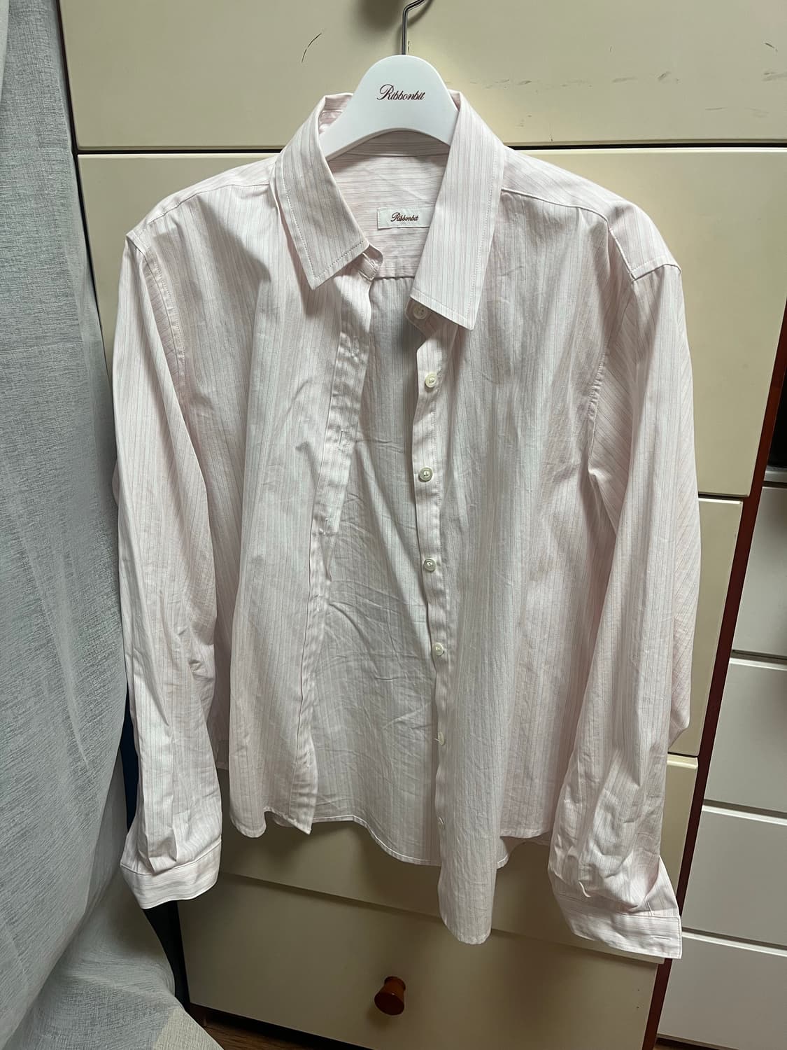 리본빛 핑크스트라이프 셔츠 상품이미지1