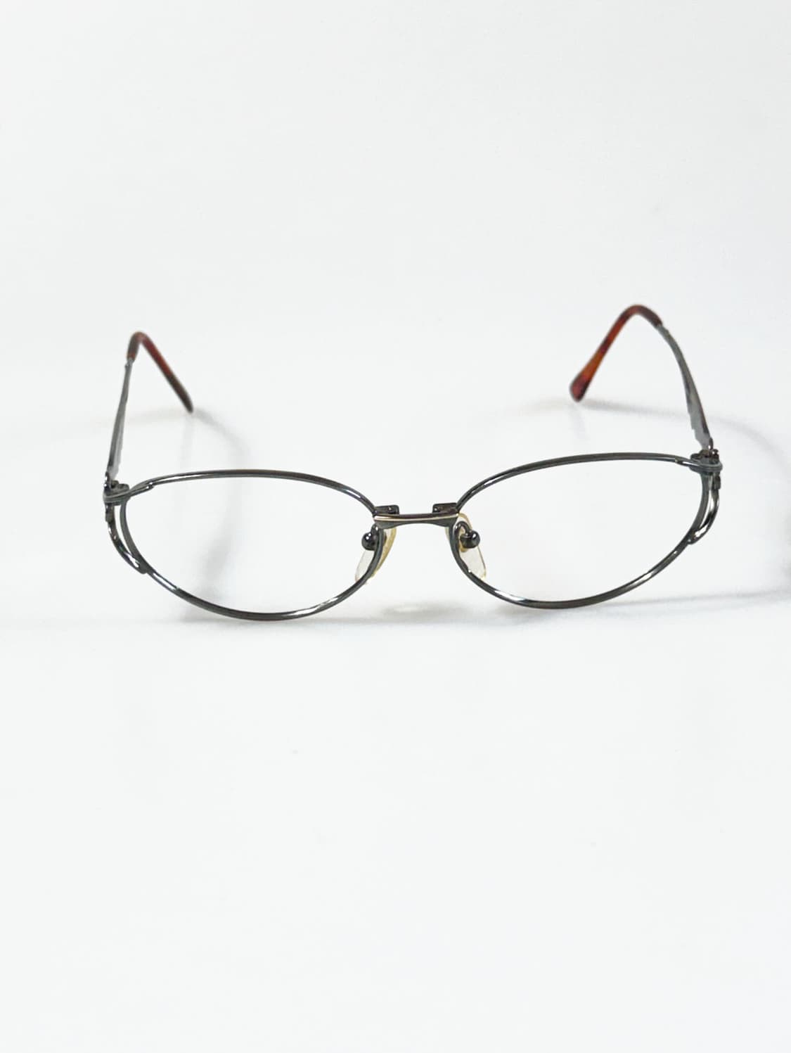90s AVETO 슬림 오벌 다크 실버 메탈 빈티지 안경 상품이미지1