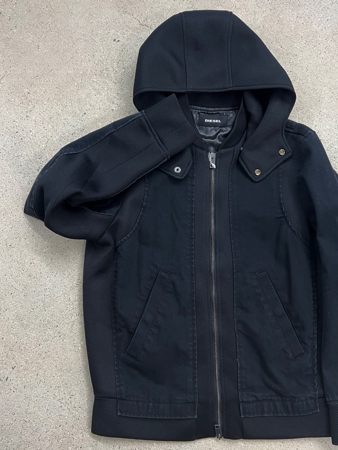 디젤 패브릭믹스 데님 / 메쉬 후드집업 상품이미지6