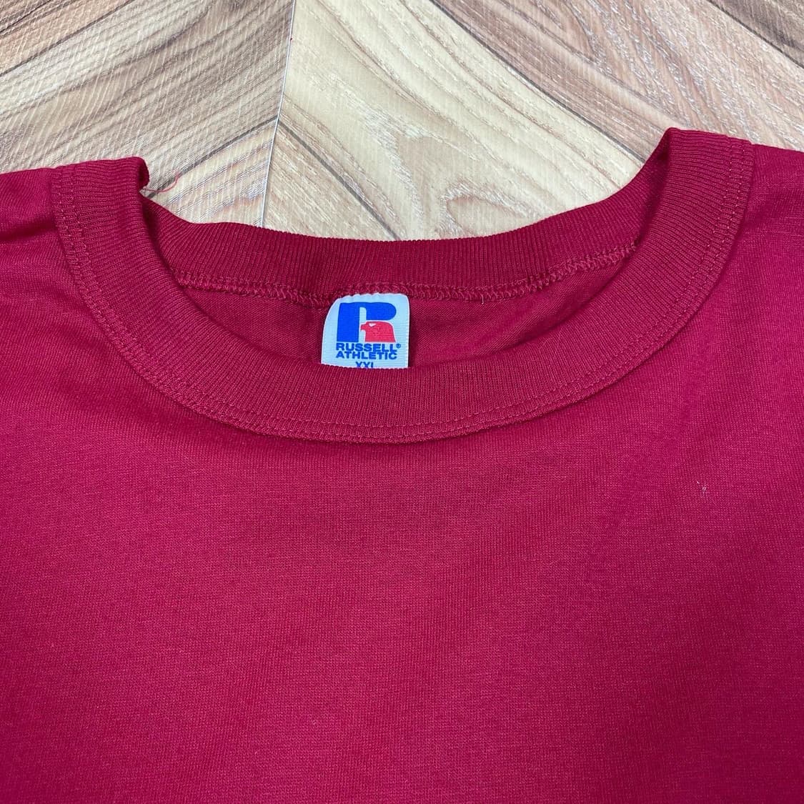 90s 러샐 애슬레틱 데드스탁 블랭크 무지 반팔 티셔츠 상품이미지3