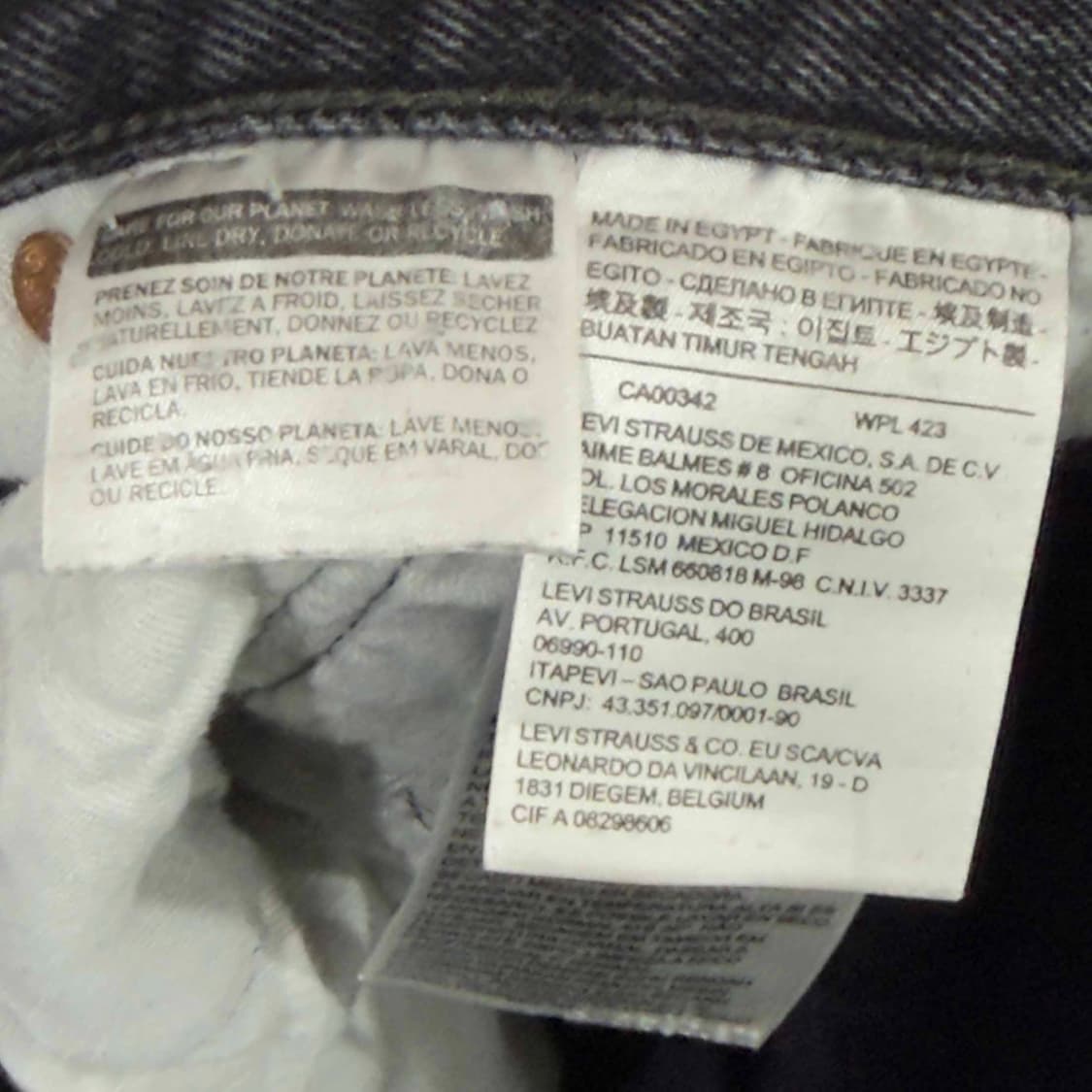 리바이스 501 흑청 데님팬츠 W38 L30 상품이미지5