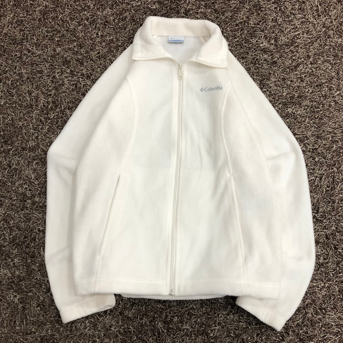 컬럼비아 화이트 플리스 집업 후리스 자켓 상품이미지1