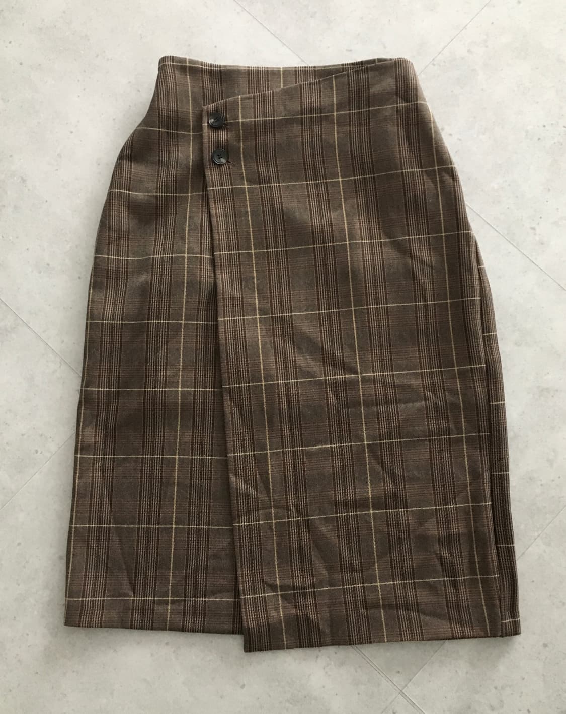 Vintage Brown check rap skirt 상품이미지2