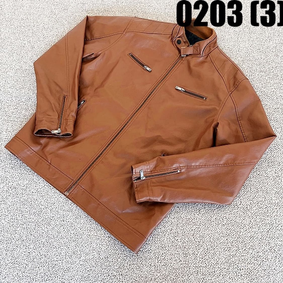 [실측확인] 빈티지 브라운 레더 라이더 가죽 자켓 상품이미지1