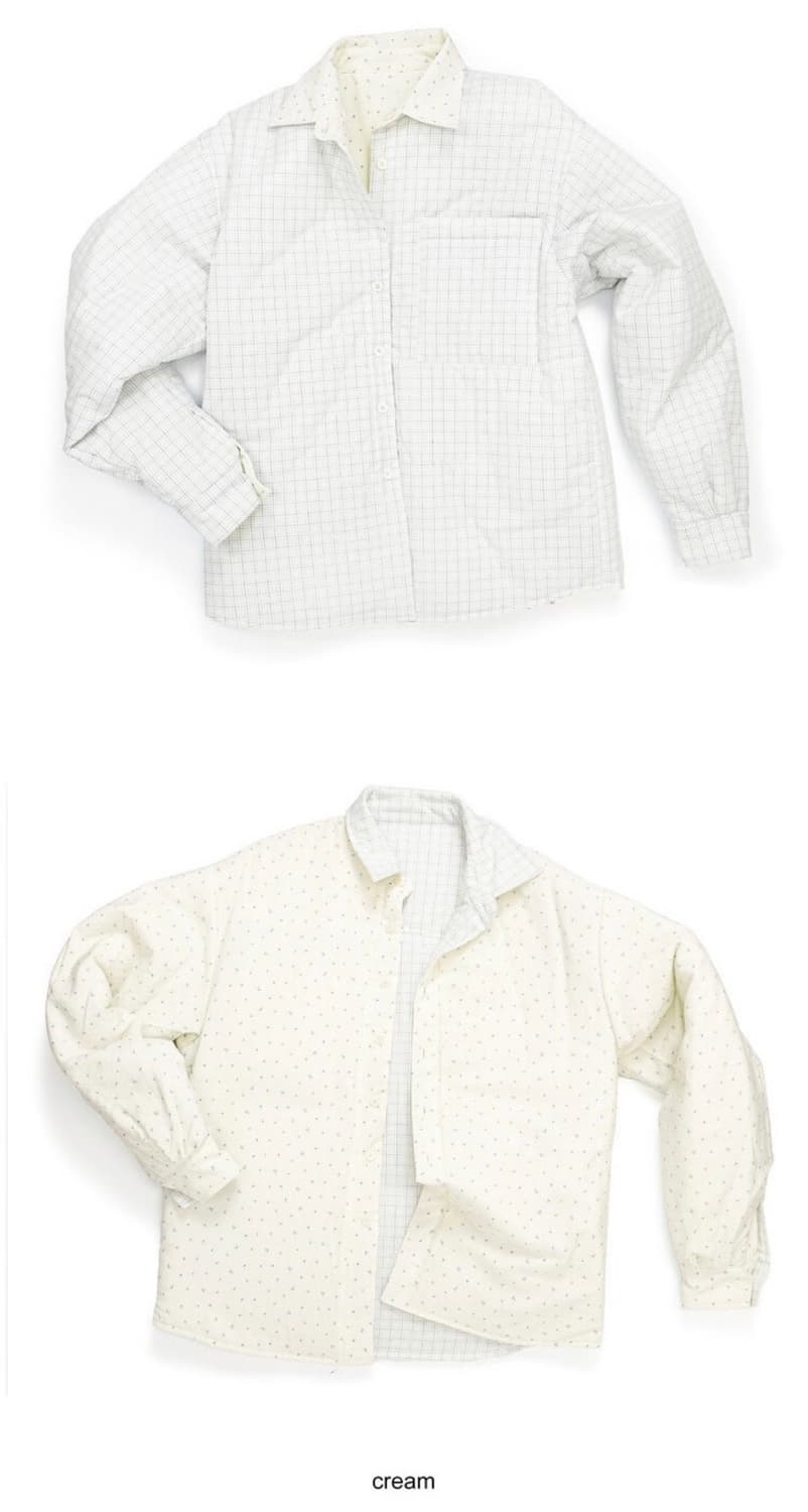 샵페어리 padded cozy pattern shirt (cream) 상품이미지2