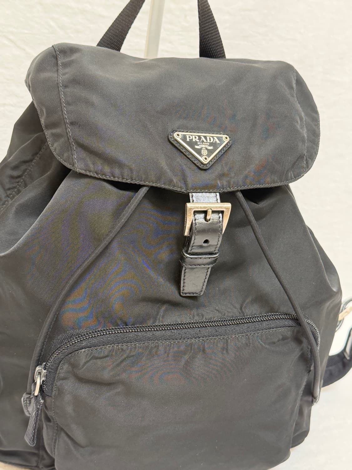 정품 프라다 포코노 나일론 원포켓 블랙 백팩 미디움 상품이미지4