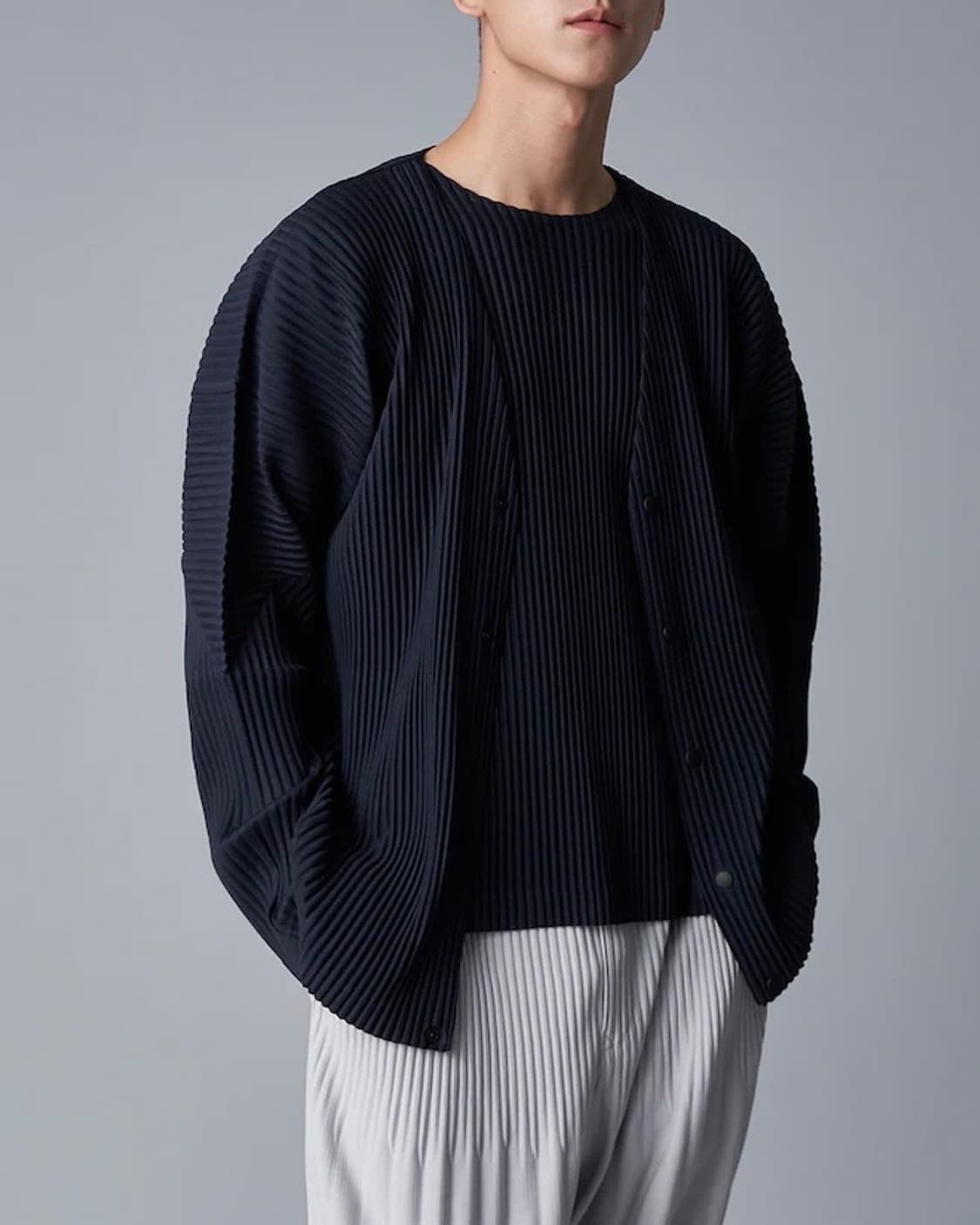 옴므 플리세 가디건 네이비 4사이즈 상품이미지1