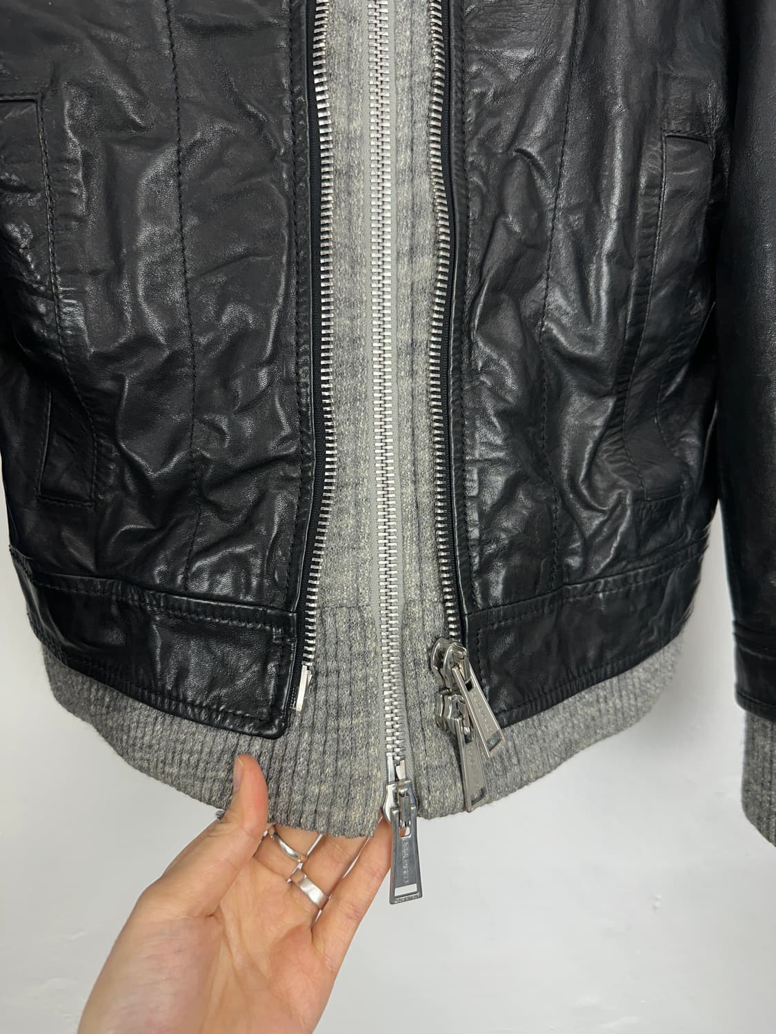 DSQUARED2 Hybrid Knit-Trim Calf Leather  상품이미지5