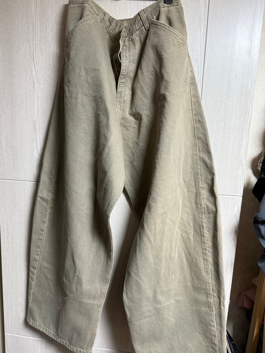 해칭룸 와이드커브진 올리브 5 상품이미지1