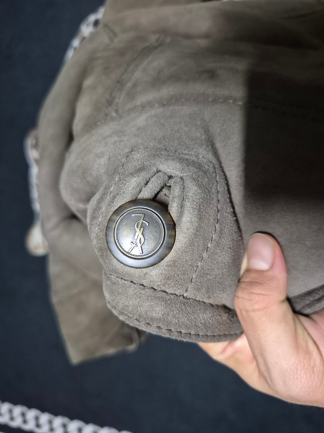 90's 입 생 로랑 옴므 무스탕 코트 자켓 L 상품이미지6