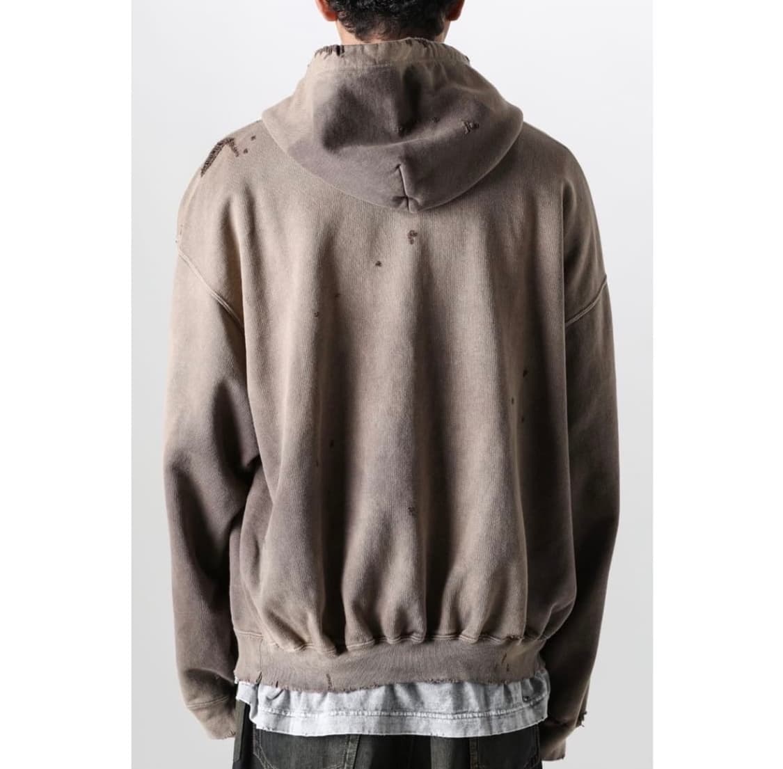 메종 미하라 야스히로 선페이디드 후드 집업 브라운 상품이미지2