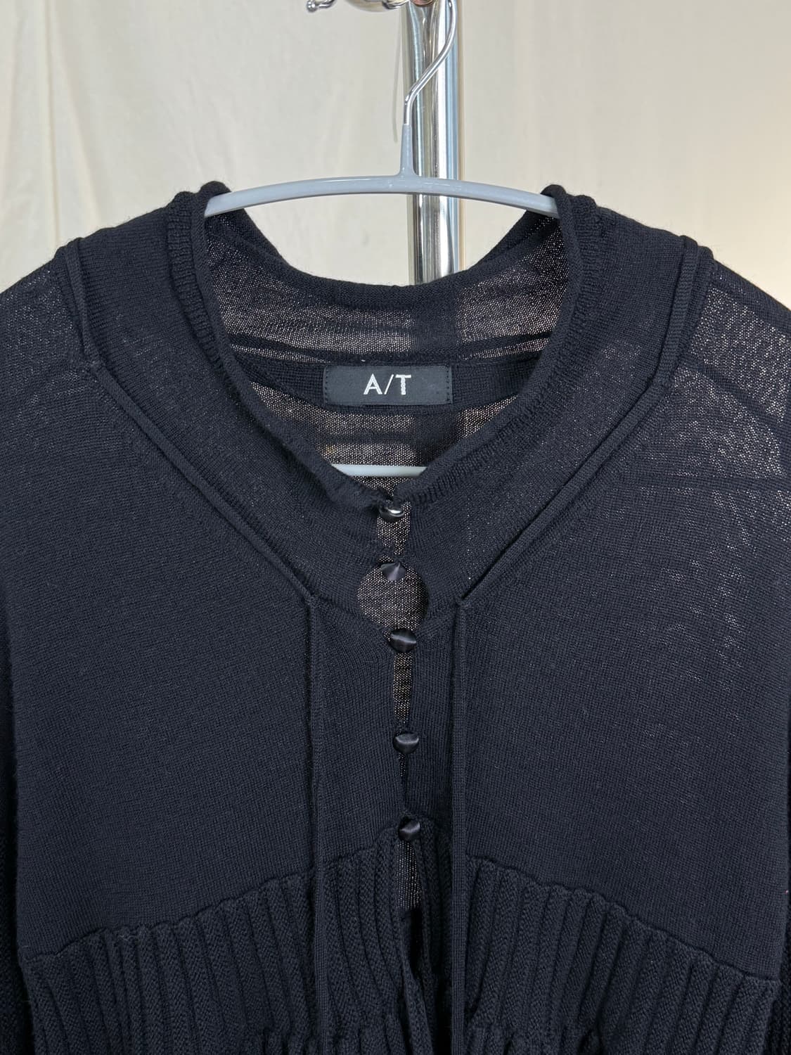 A/T Atsuro Tayama 플리츠 벨 슬리브 니트 가디건 상품이미지4