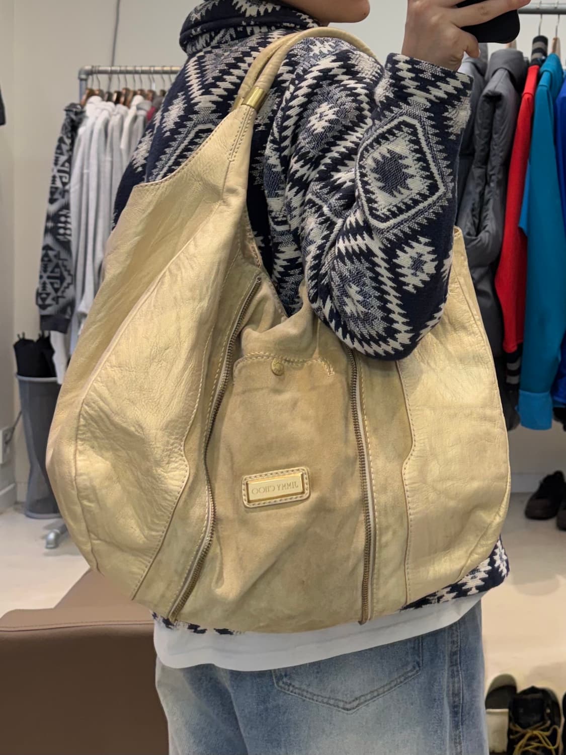 지미추 아카이브 mandash 램스킨 레더 숄더백 상품이미지7