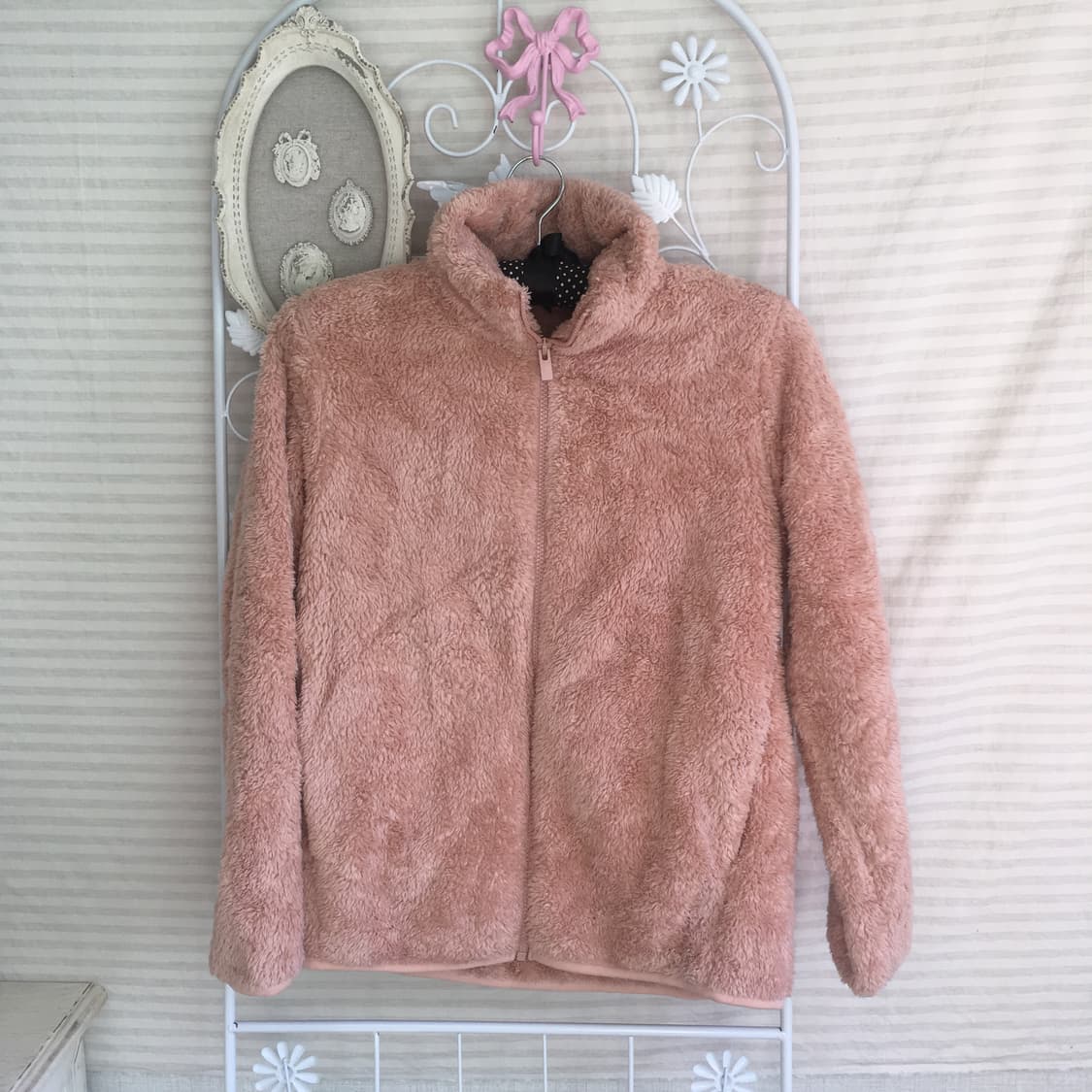 jpn vintage coral pink fleece zip-up 상품이미지6
