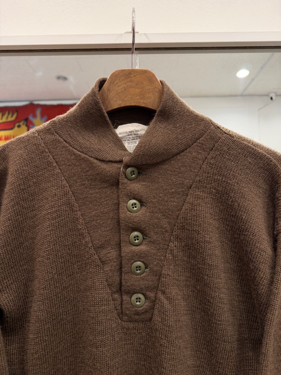 80s Military U.S.Army 미군 5버튼 코만도 울 스웨터 상품이미지2