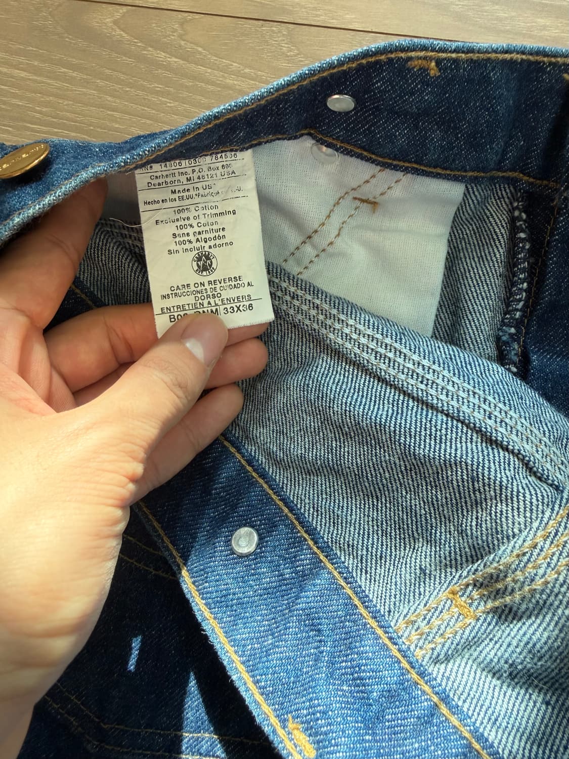 90s 칼하트 데님 b06 싱글니 워크팬츠 상품이미지9