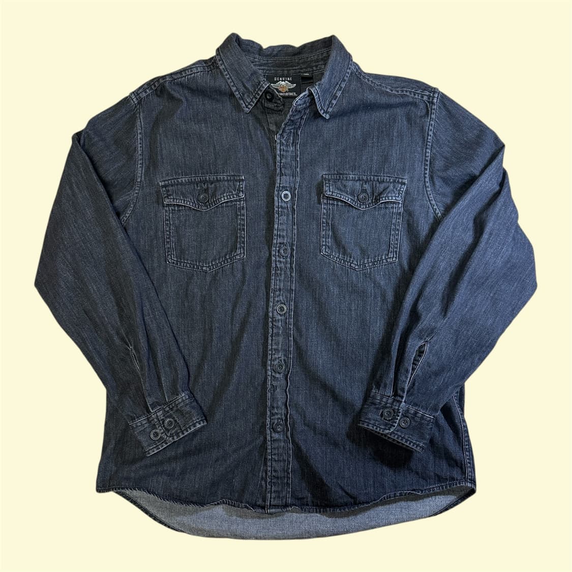 (새상품급) 할리 데이비슨 흑청 데님 셔츠 L 상품이미지1