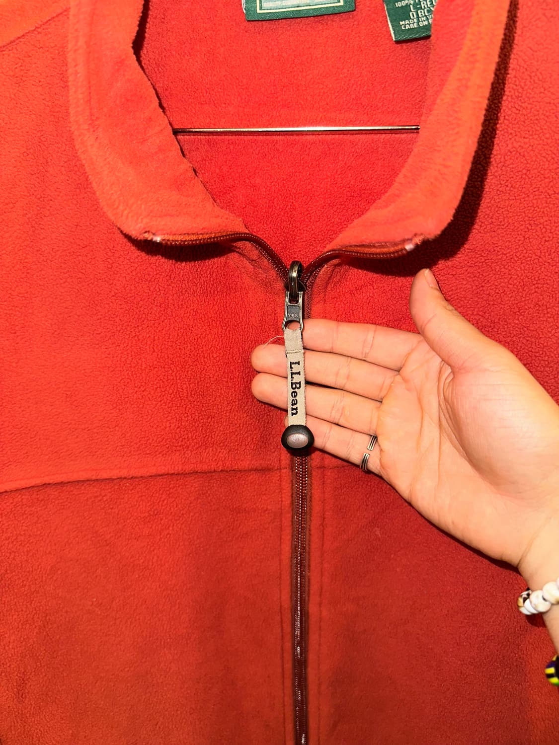 LL Bean material orange fleece jacket 상품이미지4