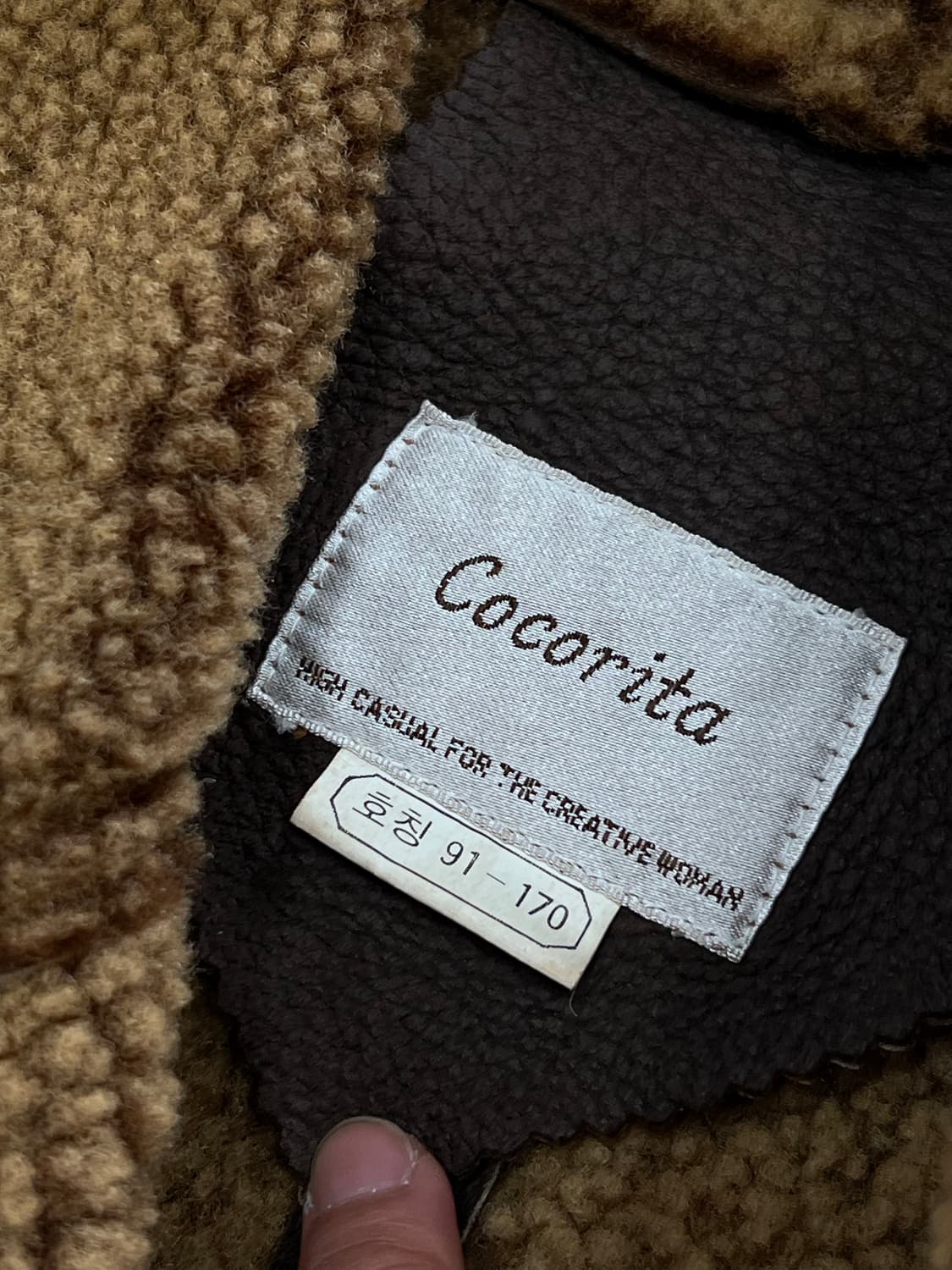 Cocorita 키즈 빈티지 양가죽 무스탕 코트 상품이미지4