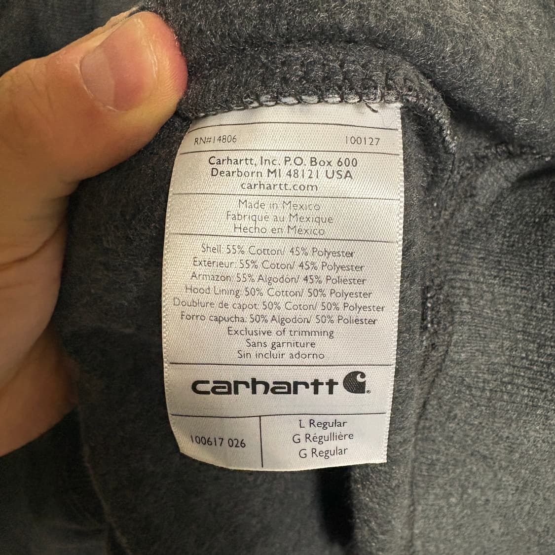 (민트급) 칼하트 레인디펜더 헤비웨이트 하프집업 후드 / 카본히터, L 상품이미지9