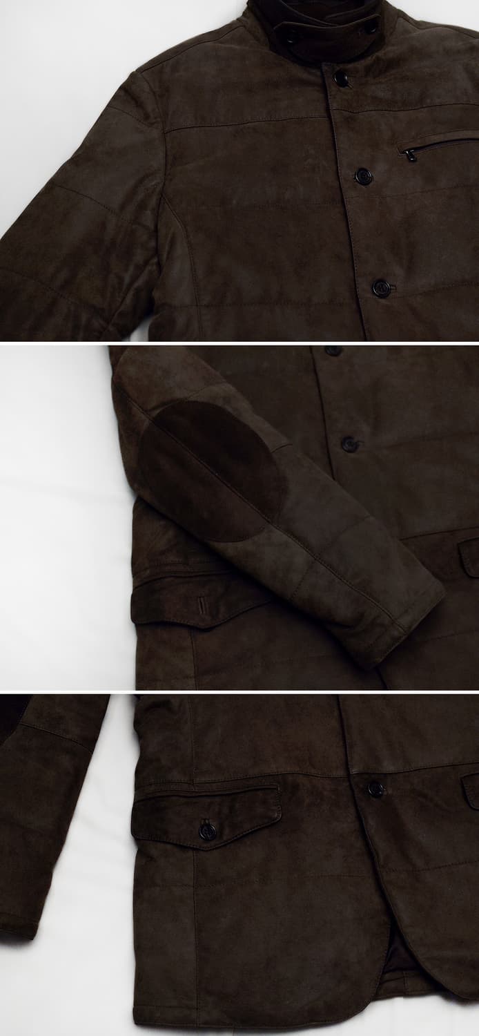 프랑코 페라로 이태리 양가죽 누벅레더 패딩 자켓 (100) 상품이미지7